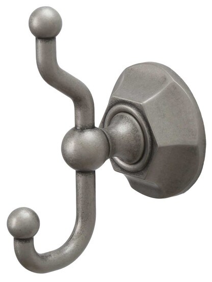 Edwardian Towel Hook in Antique Pewter.